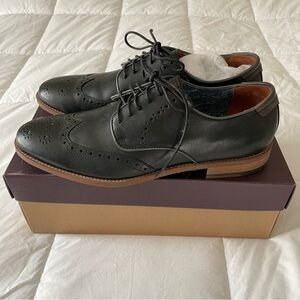 Men’s Johnston & Murphy Black Conard Cap Toe Oxford Dress Shoe, Size 10.5